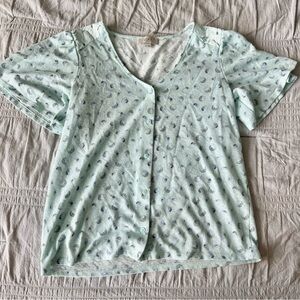 LOFT Mint Green Patterned top